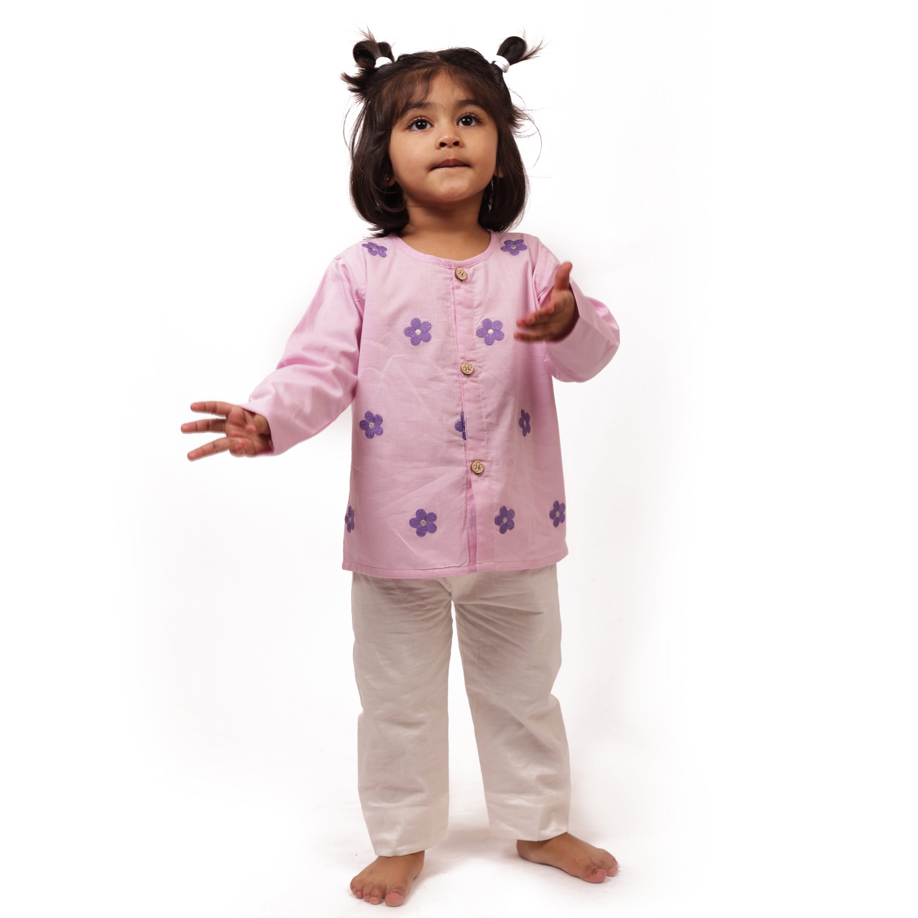 Daisy - Organic Cotton Full Sleeves Jhabla Set