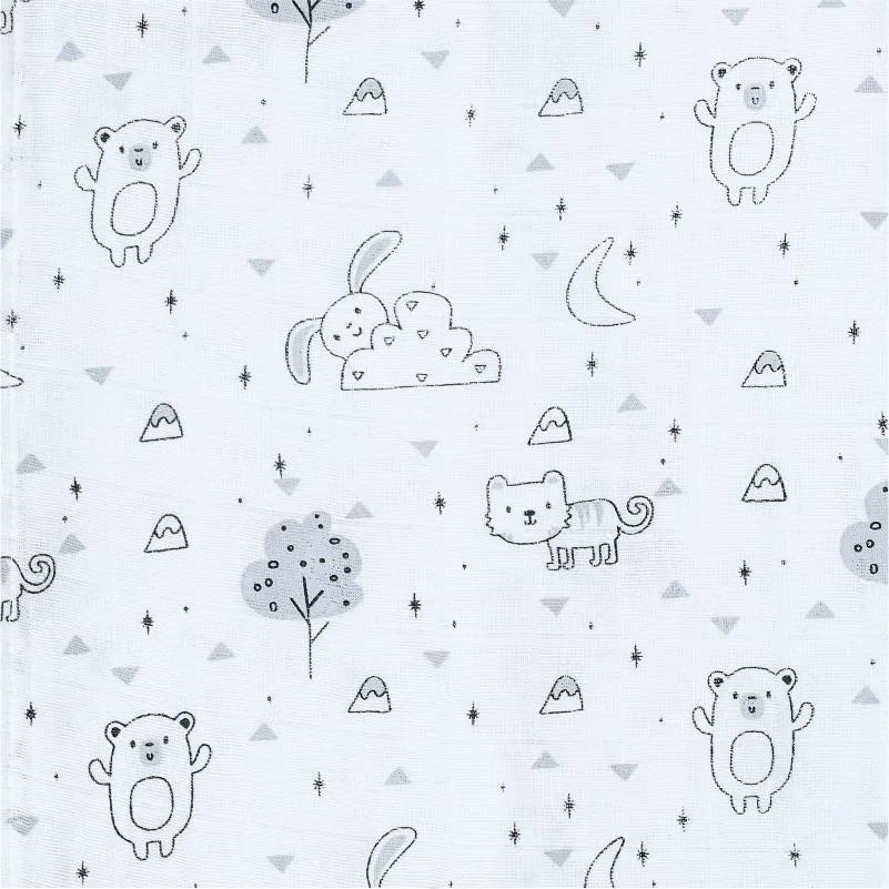 Baby Muslin Midnight Dreams Swaddle - White
