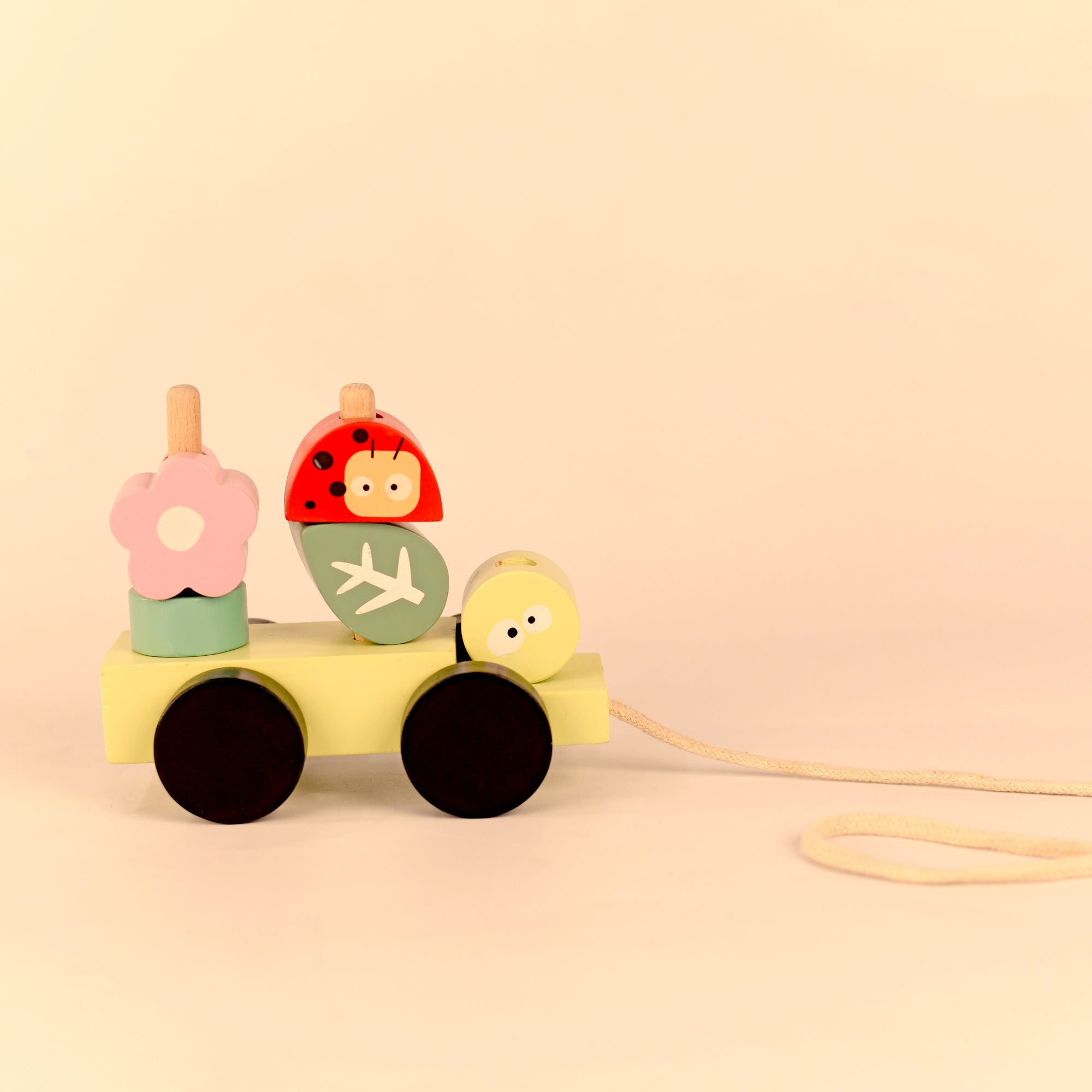 Pull Along Forest Toy Set Non-Toxic Push Pull String Toys