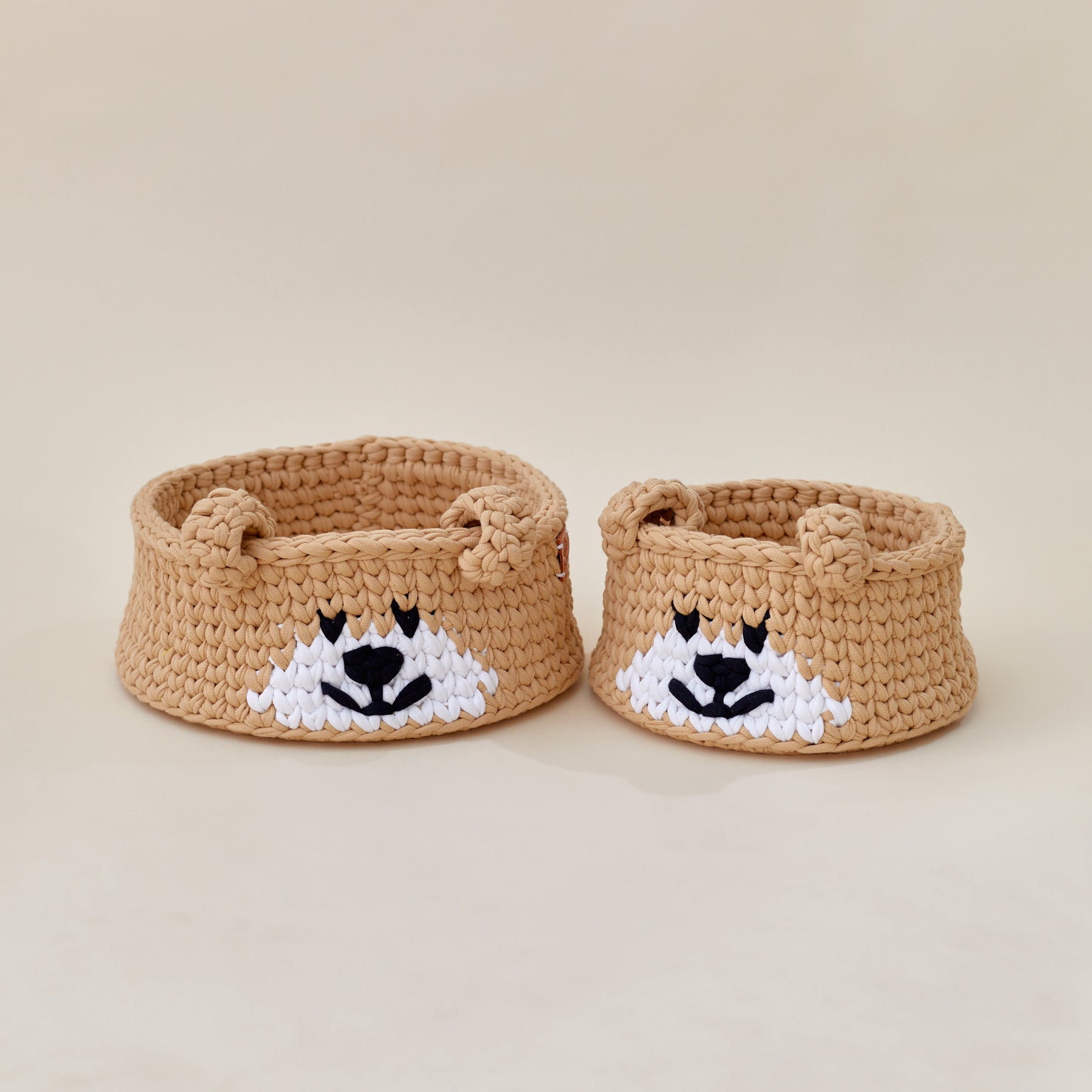 Handmade Crochet Teddy Basket Set