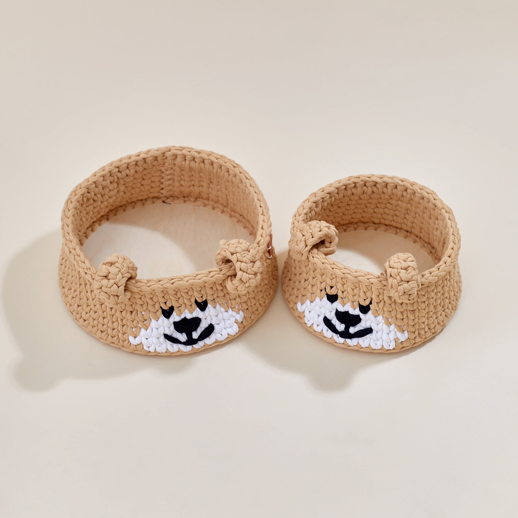 Handmade Crochet Teddy Basket Set