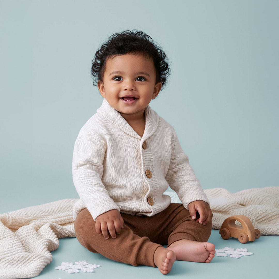 White – Cotton Solid Cardigan