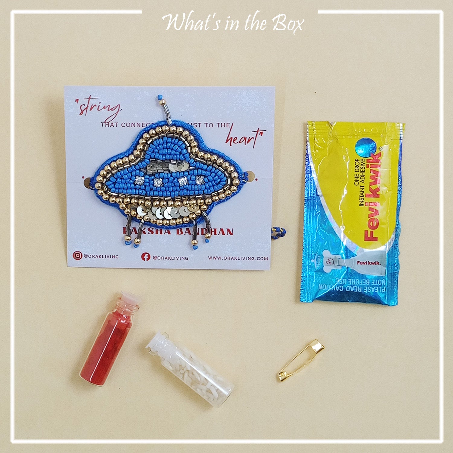 Spaceship Beaded Rakhi - converts to a Brooch