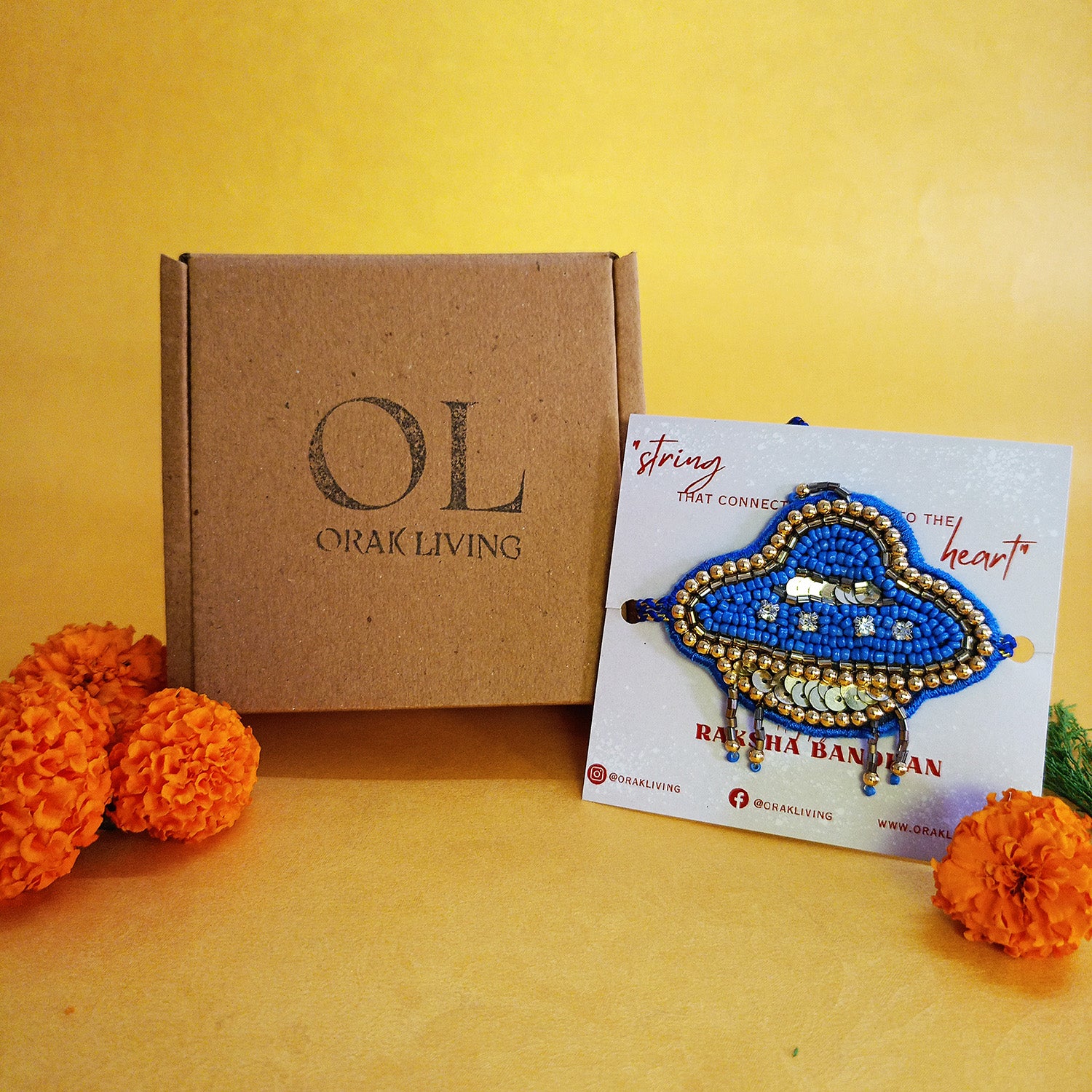 Spaceship Beaded Rakhi - converts to a Brooch