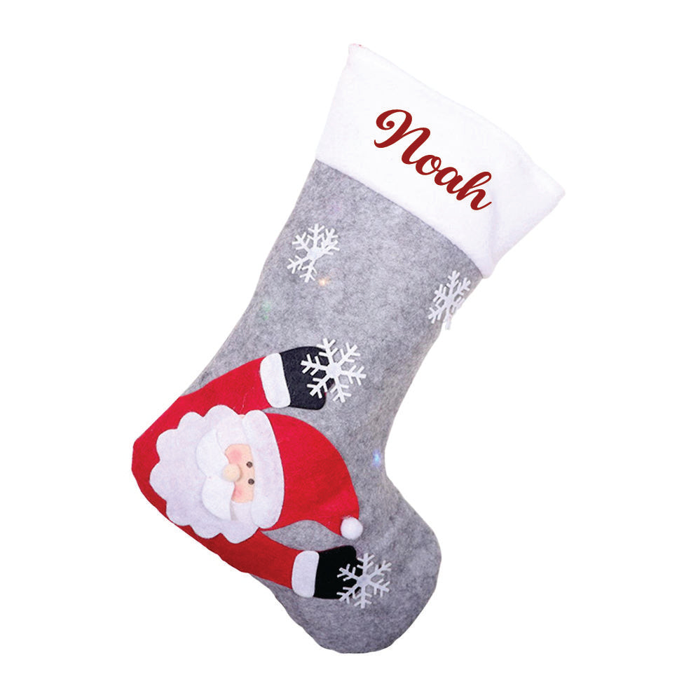 Twinkling Lights Stockings- Santa