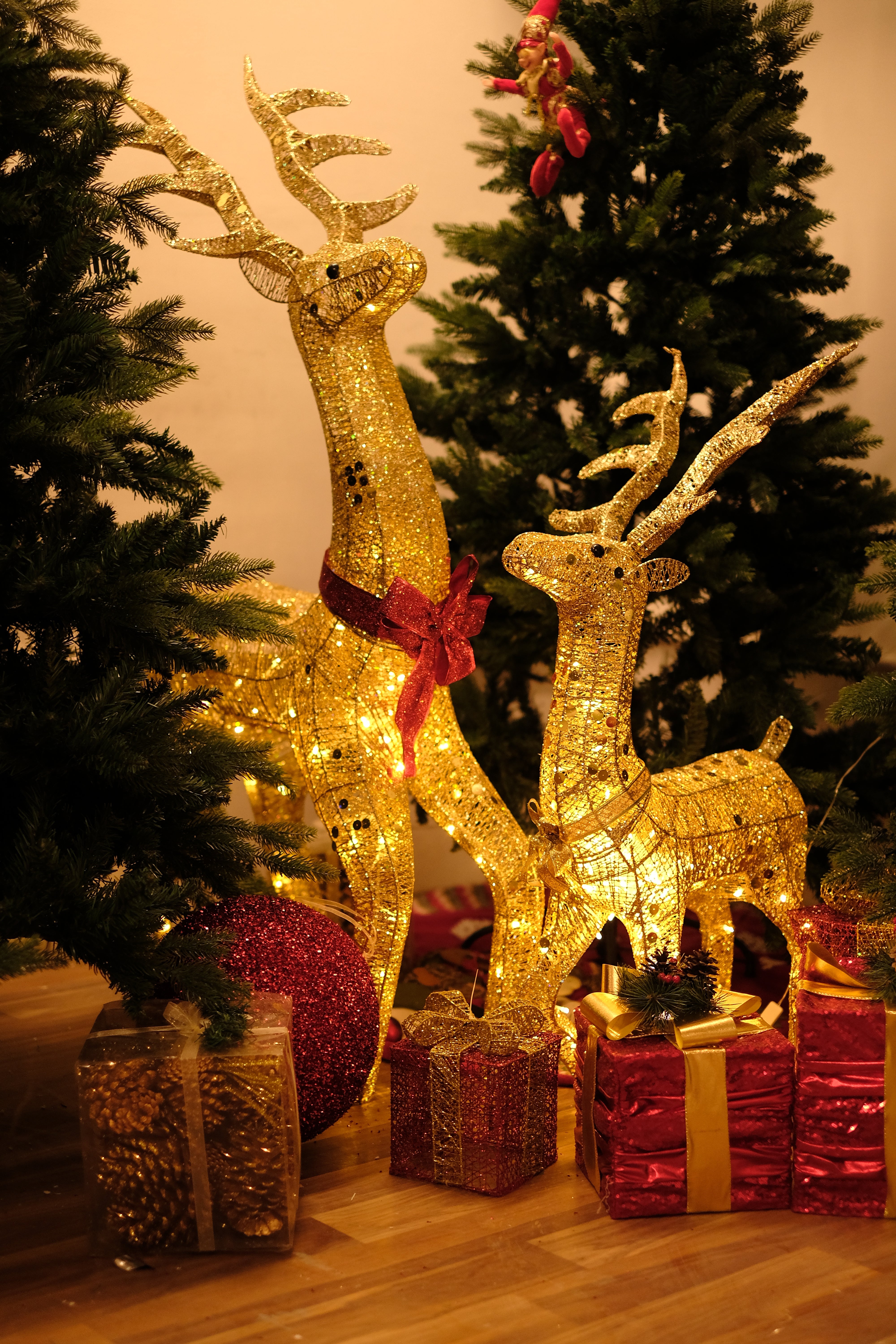 Rudolph - Shimmering Gold LED Reindeer Decoration - 1.2 M