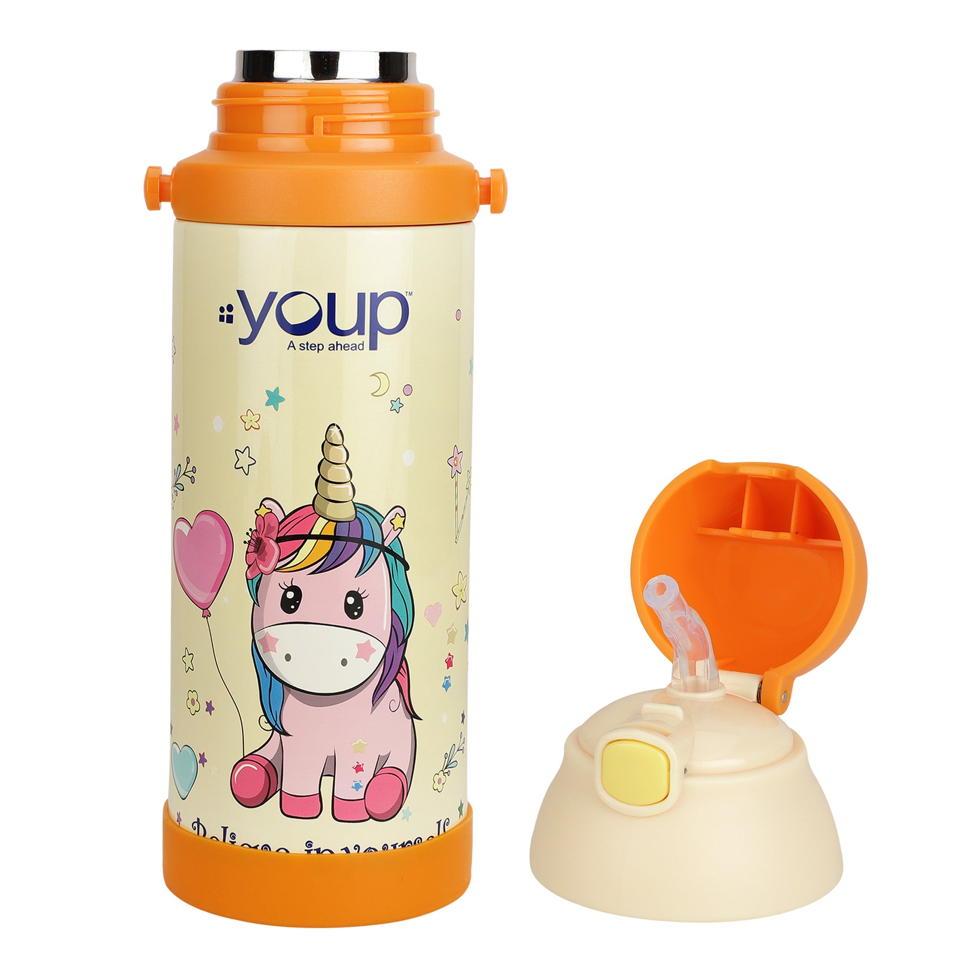 Stainless Steel Unicorn Theme Kids Insulated Sipper Bottle Winner - 500 Ml