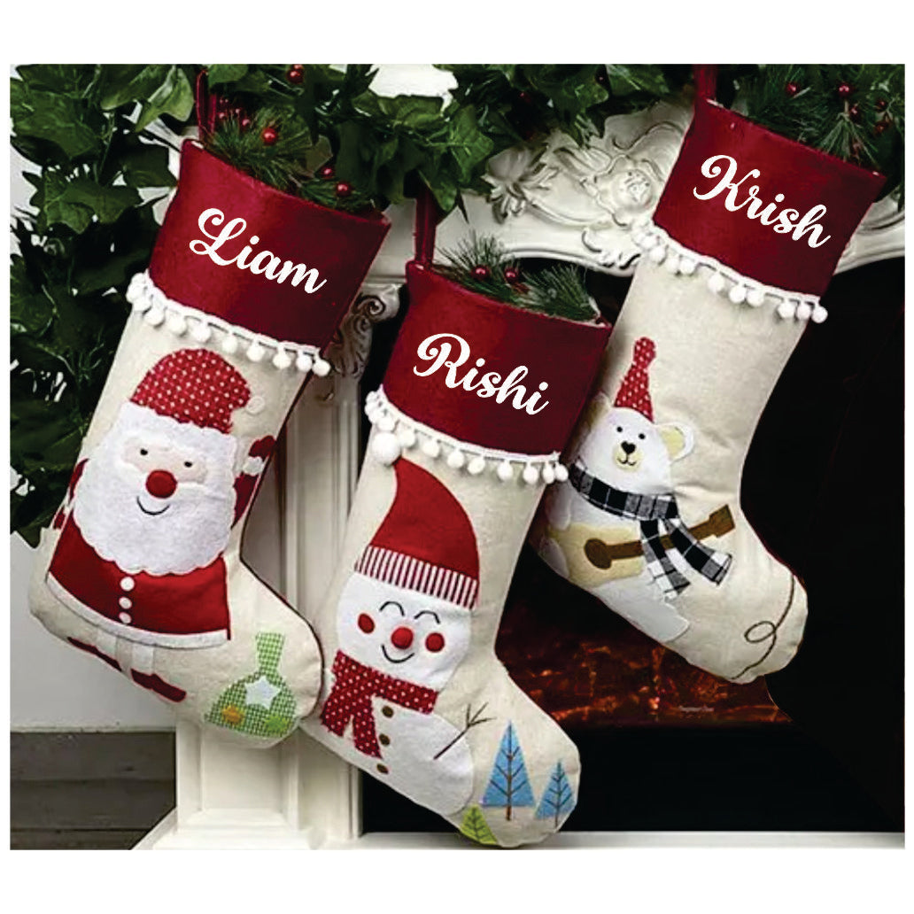 Pom-Pom Fiesta Stockings - Set of 3