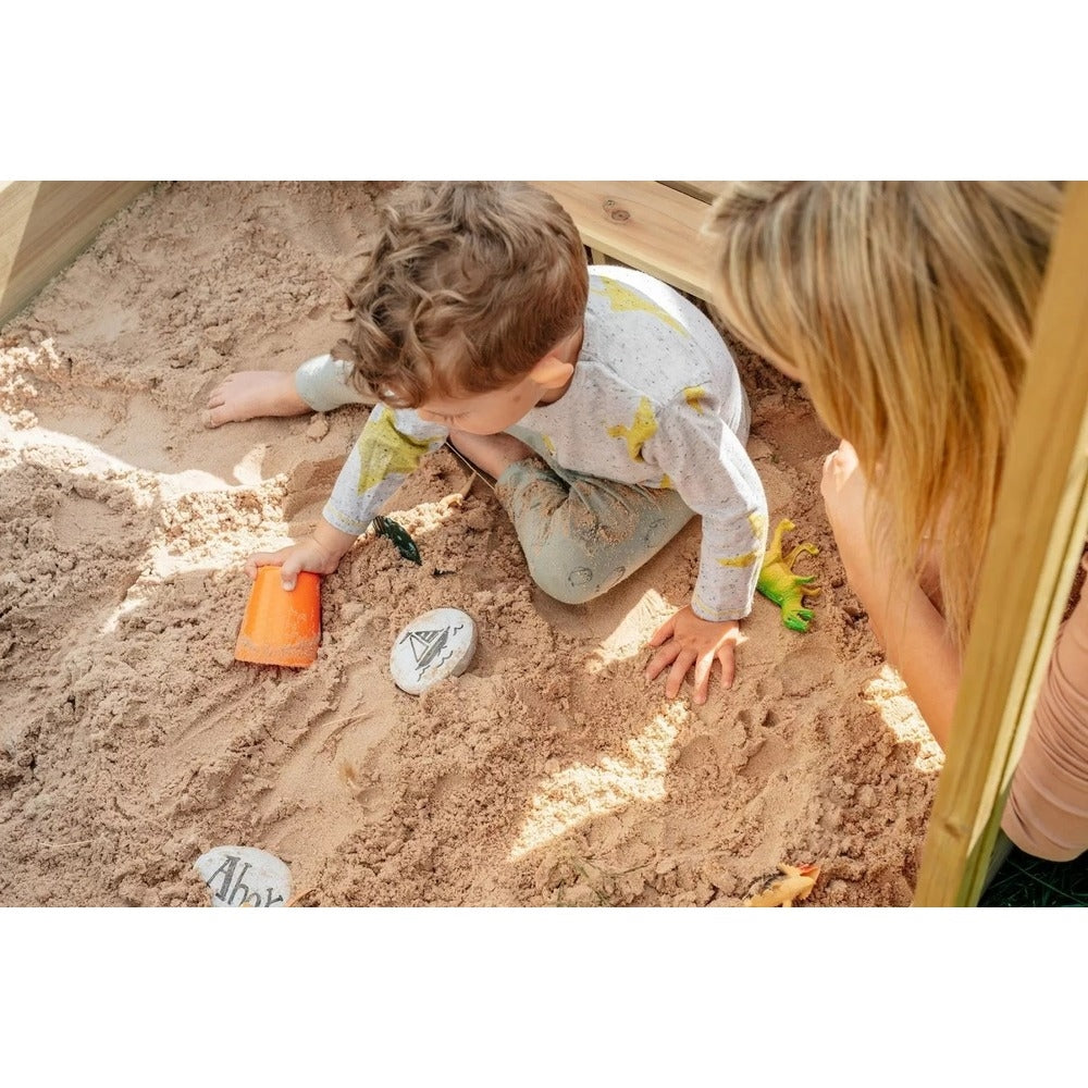 Wooden Sandpit With Canopy - Natural