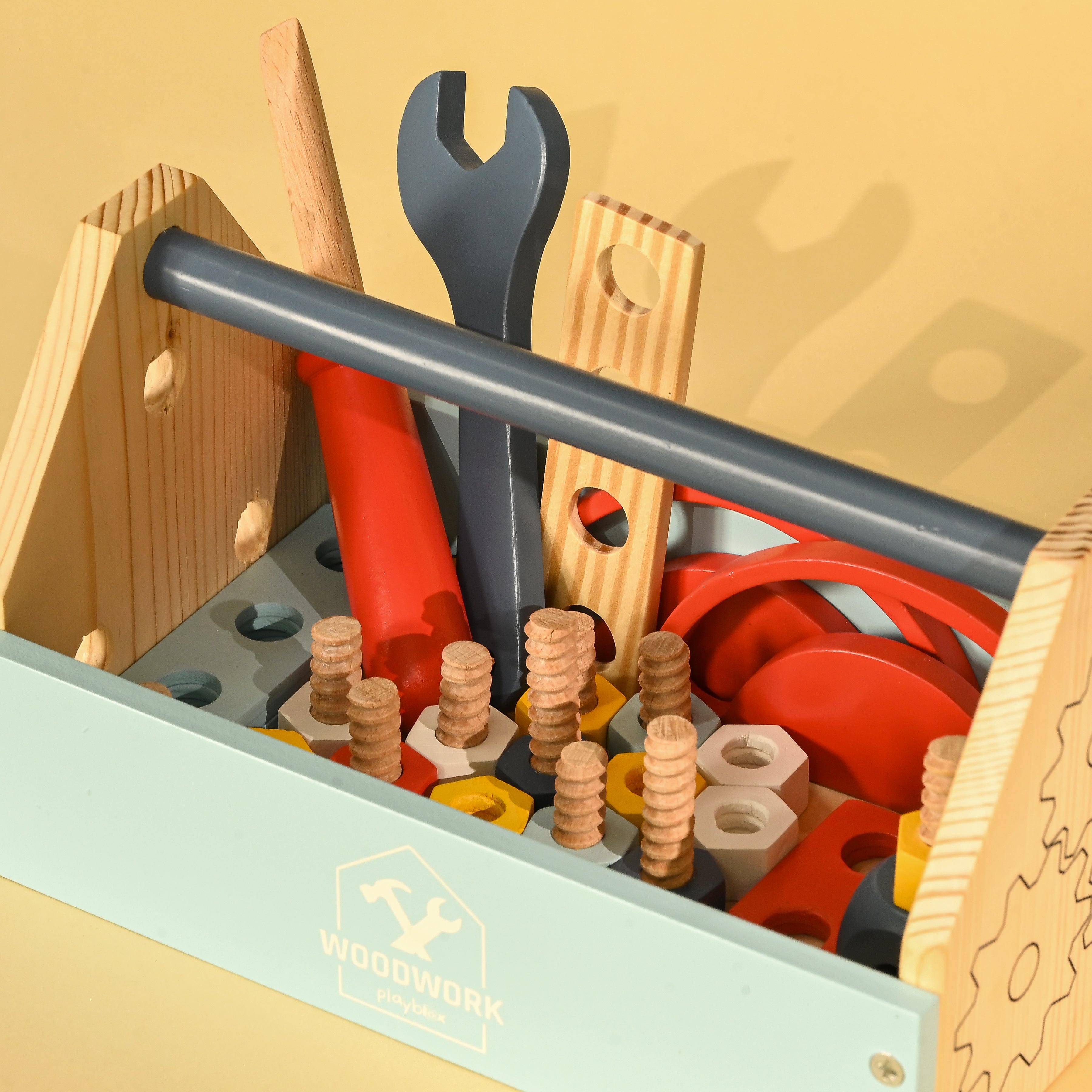 Pretend Play Toy Wooden Toy Tool Kit (1 Years +) Imagination and Creativity Fix it up Wooden Toy (32 Pcs)
