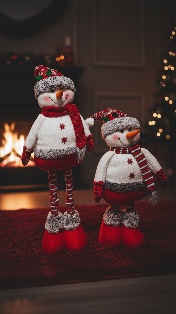 ALORA - Pack of 2 Cozy Plush Snowman Figures