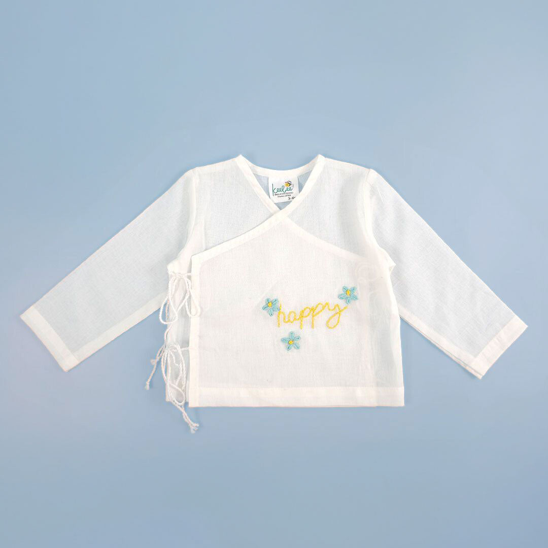 Happy – Cotton Full Sleeve Embroidered Baby Jabla