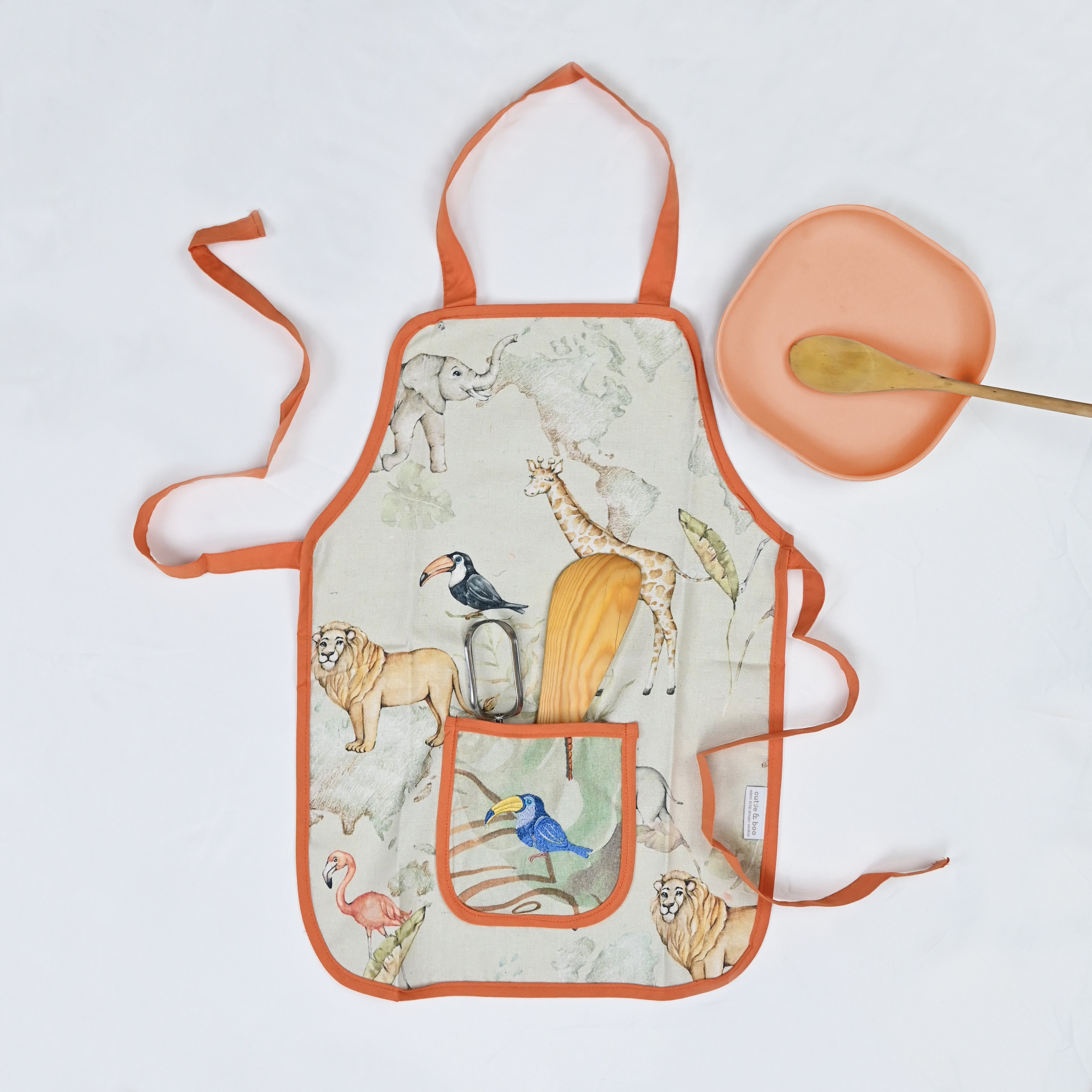 Baby Its A Wild World Apron - Little Chef Trio Set