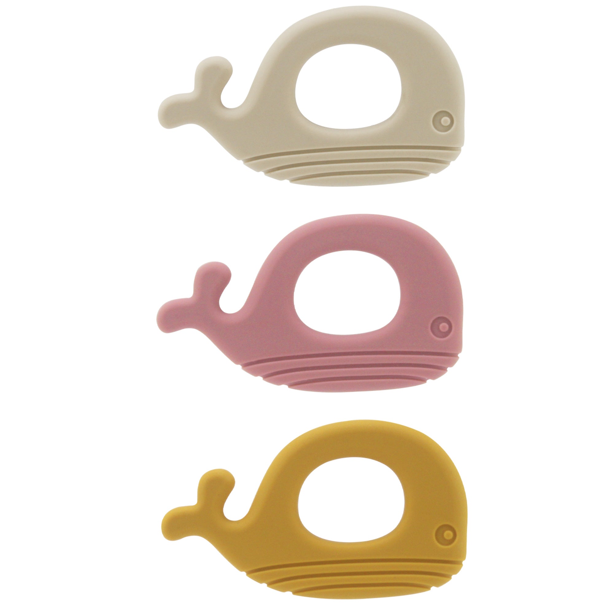 Silicone Whale Teether Set of 3 Pcs in Assorted Colours, Baby Teething Toys Silicone Teethers BPA Free Silicone Soothe Babies Gums