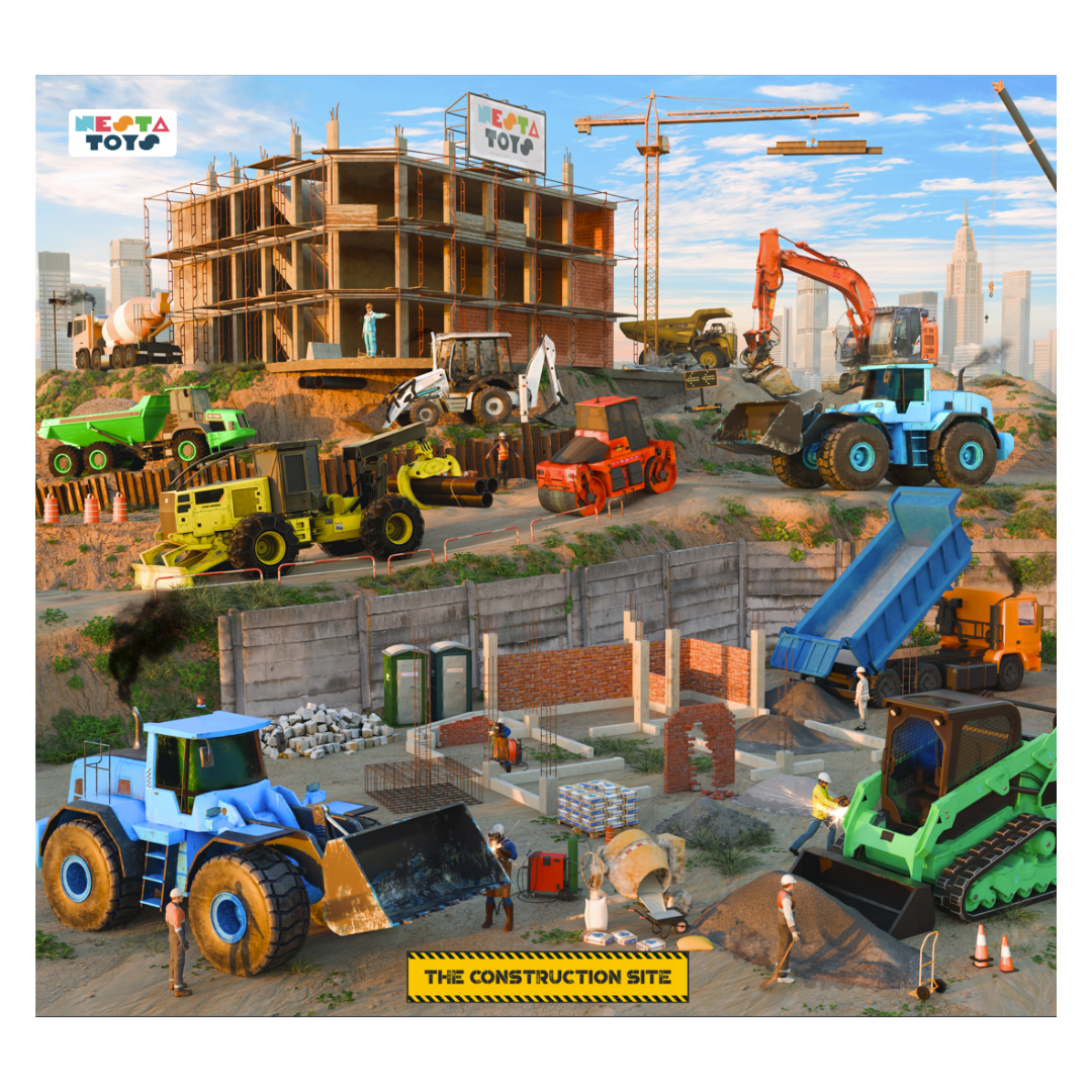 Construction Site Puzzle for Kids - 64 Pcs
