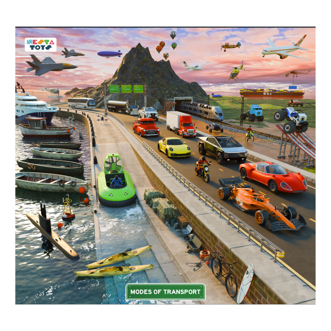 Modes of Transport Puzzle for Kids - 64 Pcs