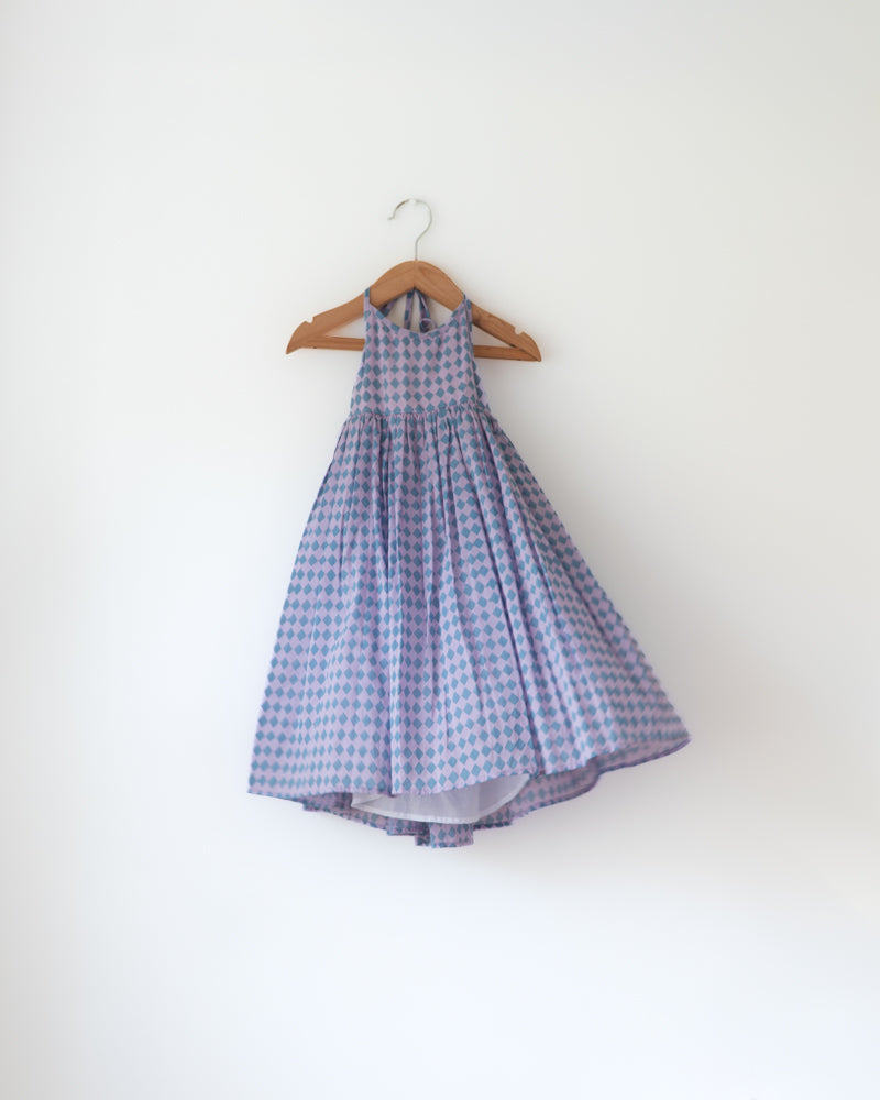 Saaz Purple Geometric Halter Maxi Dress