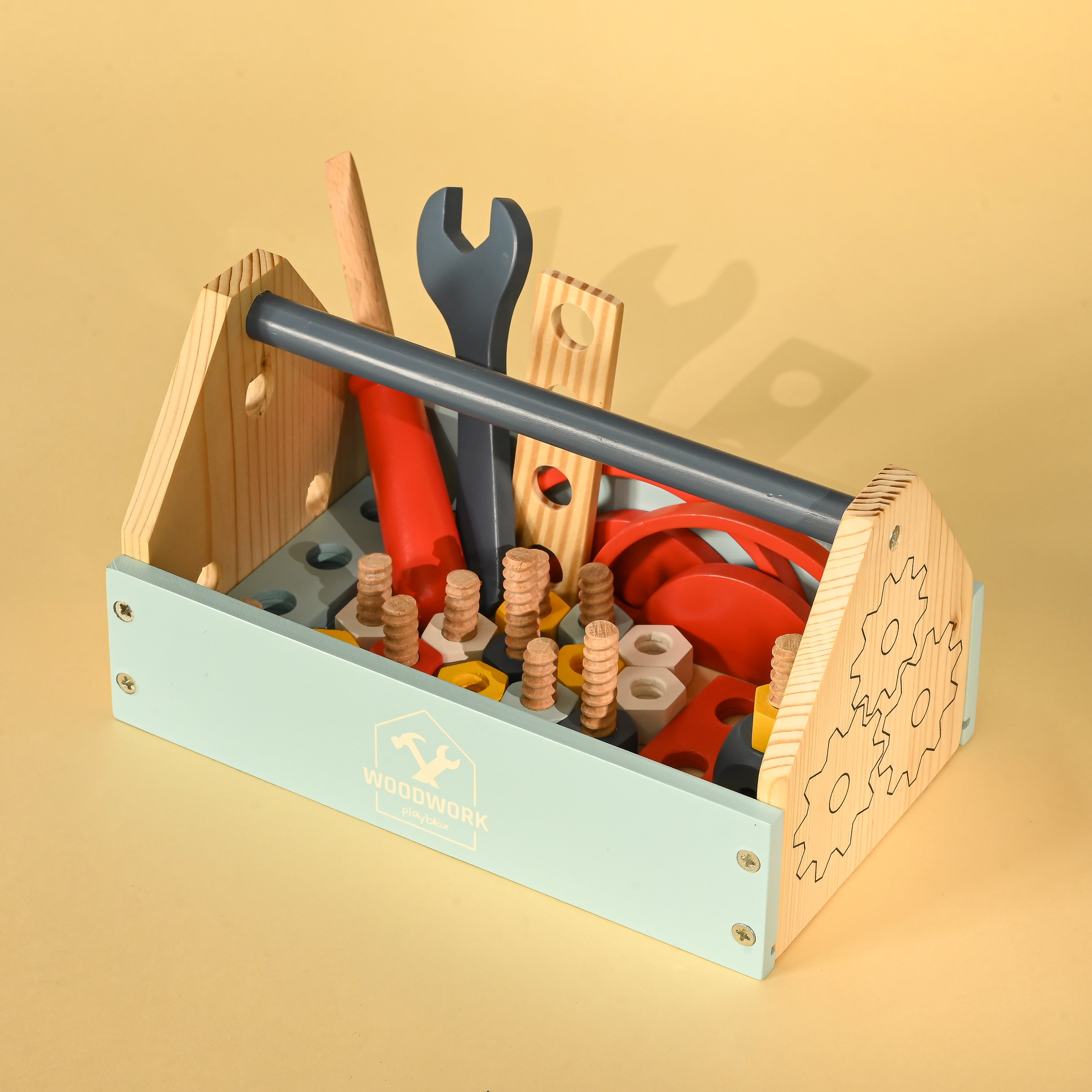 Pretend Play Toy Wooden Toy Tool Kit (1 Years +) Imagination and Creativity Fix it up Wooden Toy (32 Pcs)