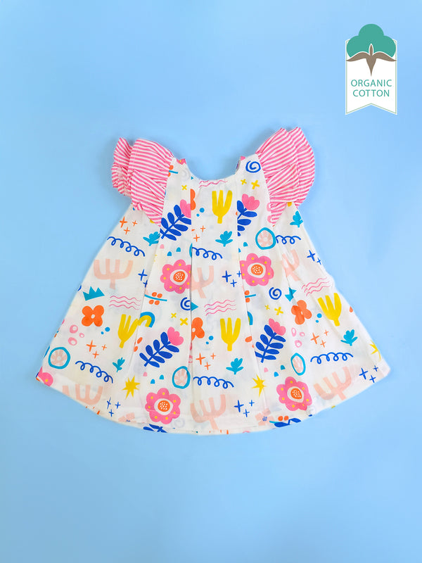 Lil Picasso - Organic Cotton Printed Baby Girl Iris Dress