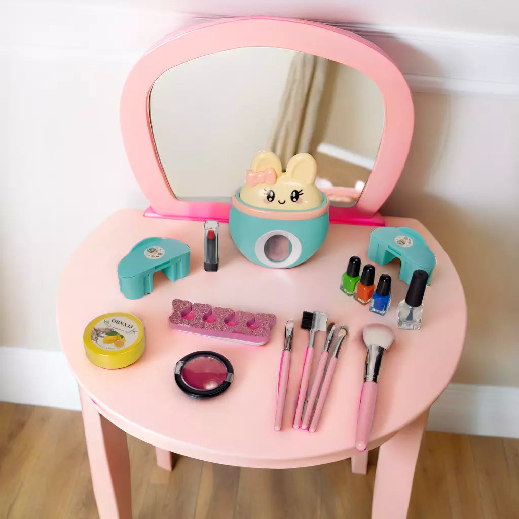 Premium Kids Makeup Kit with Nail Machine - Includes Nail Paints, Blushes, Lipsticks.