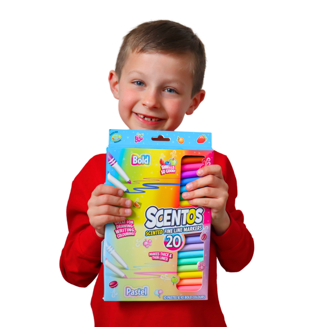 Scented Fine Line Markers (Bold & Pastel Colors) - Pack Of 20