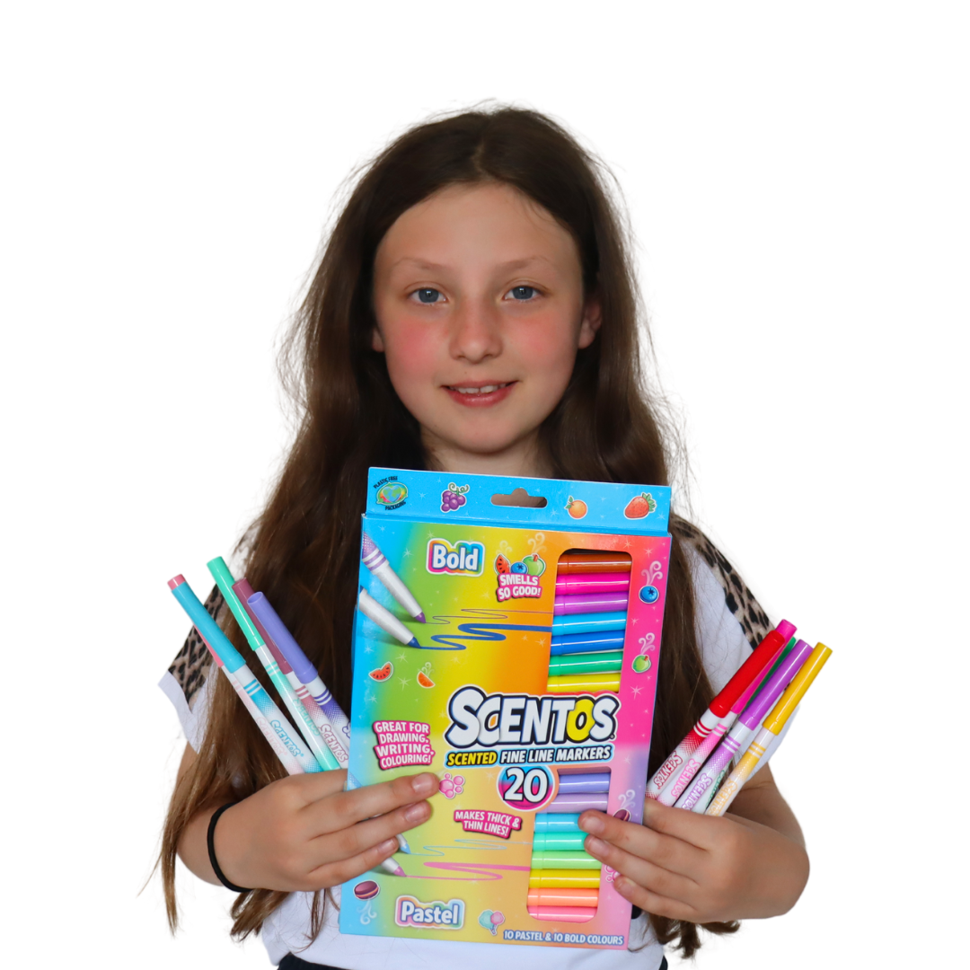 Scented Fine Line Markers (Bold & Pastel Colors) - Pack Of 20