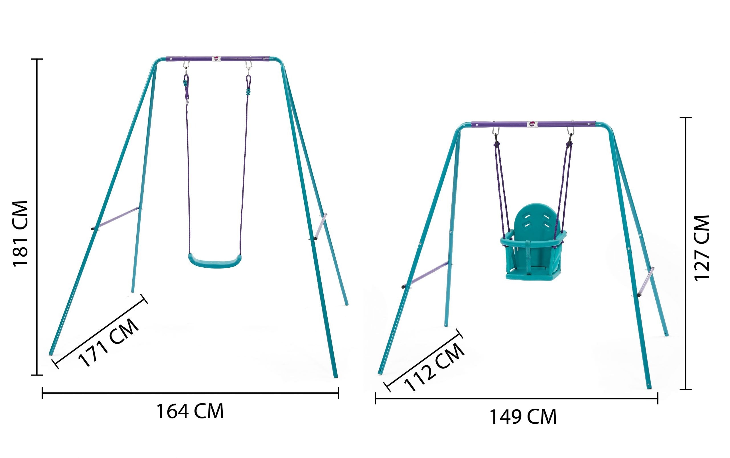 Metal 2-In-1 Swing Set