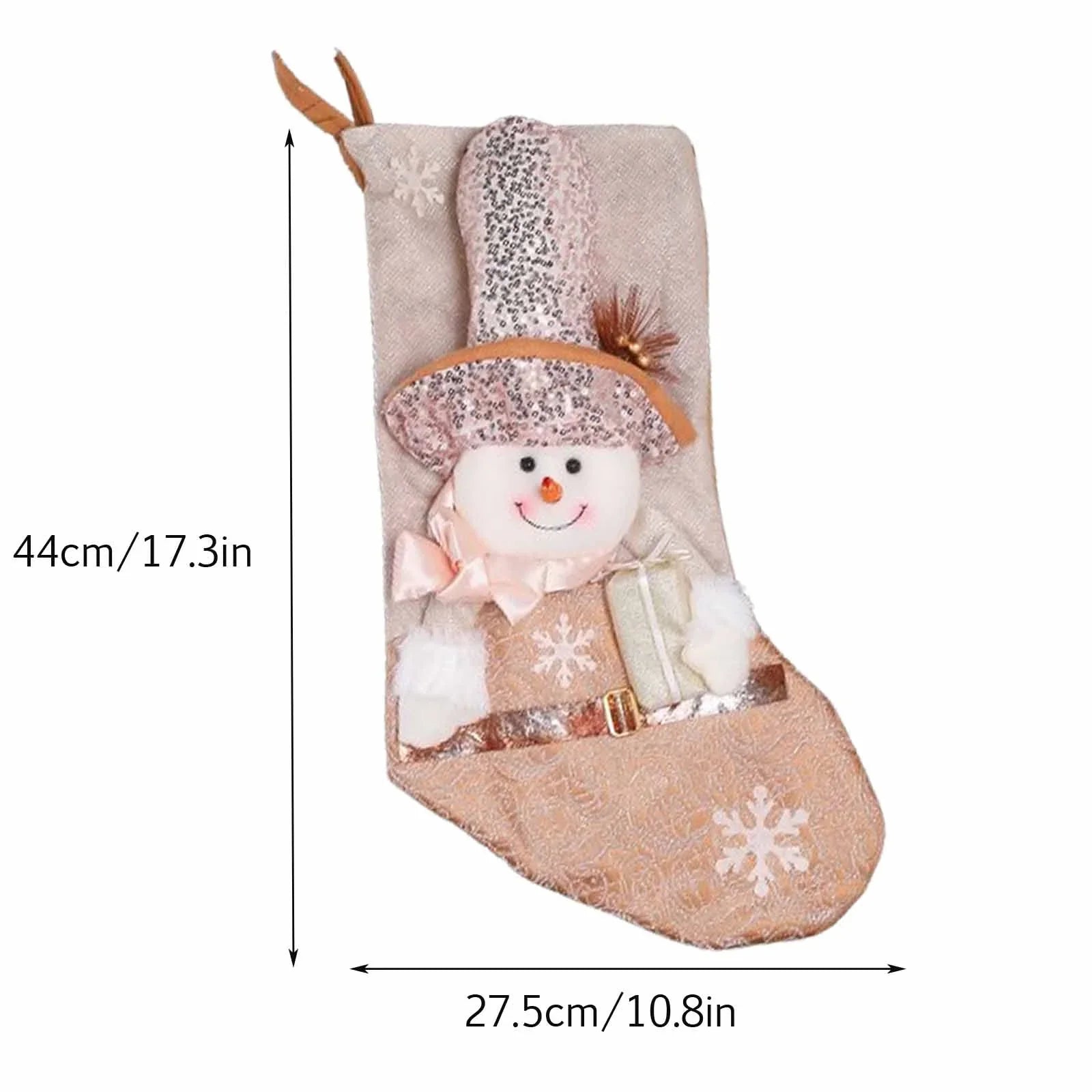 Blush & Gold Wonderland Stocking - Snowman