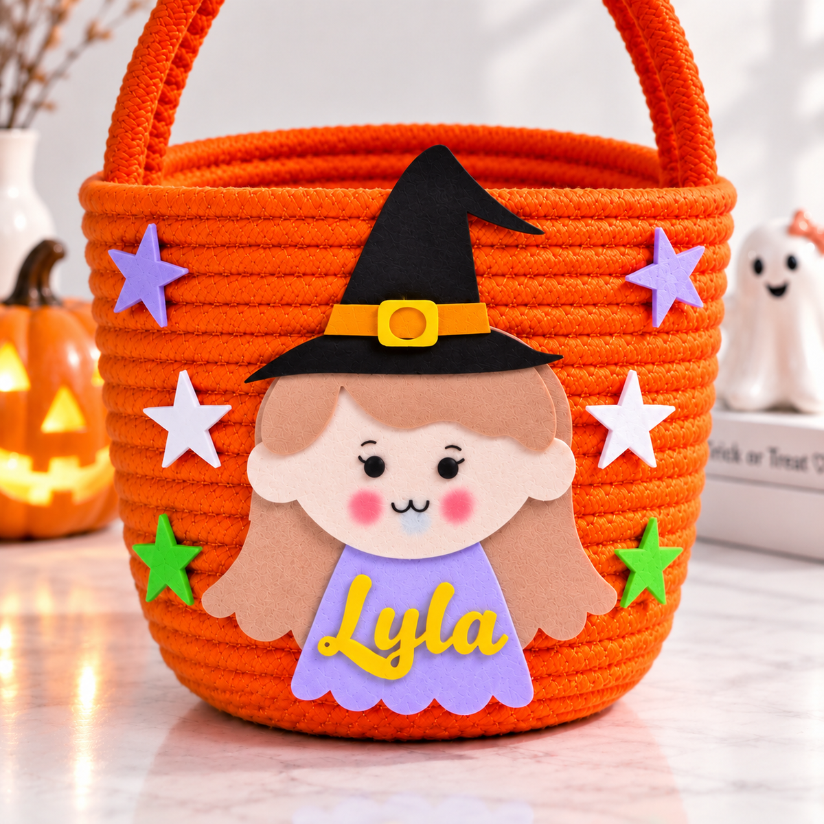 Personalised Tiny Witch Trick-or-Treat Basket