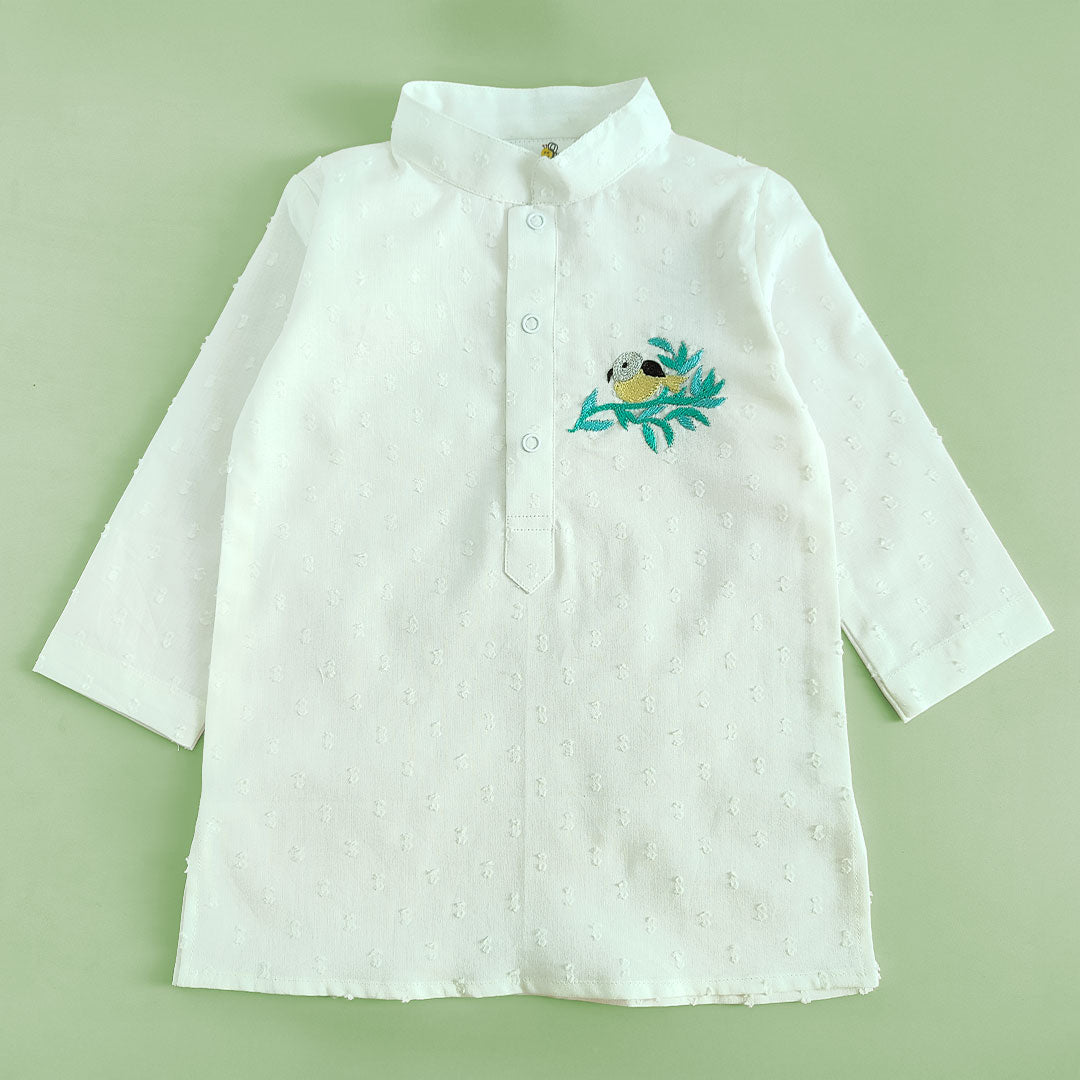 Embroidered Kurta paired with Pajama Pants - Birdsong