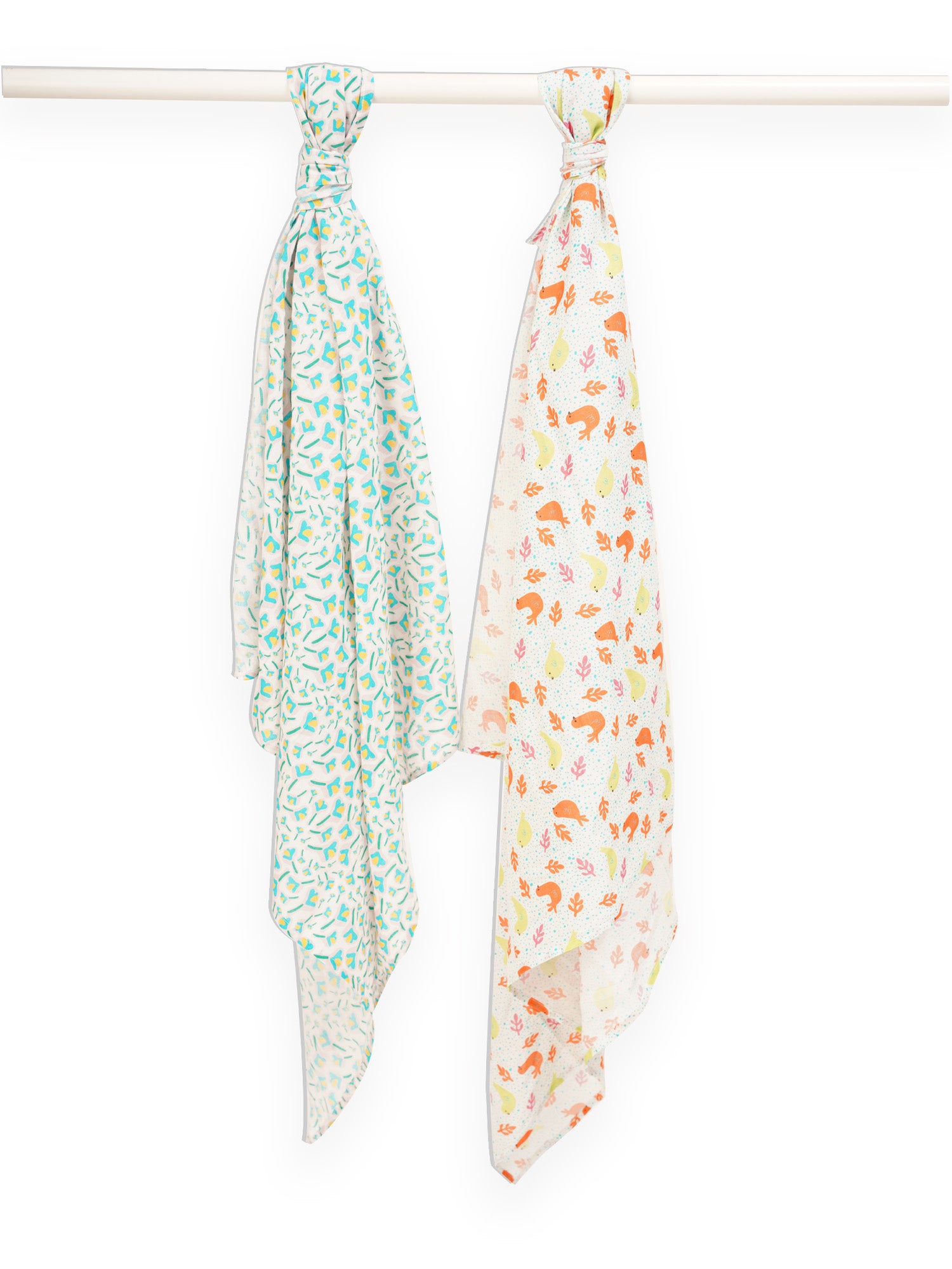 Nature's Harmony Cotton Muslin Swaddle Wrap for New Born (Pack of 2) - Totdot