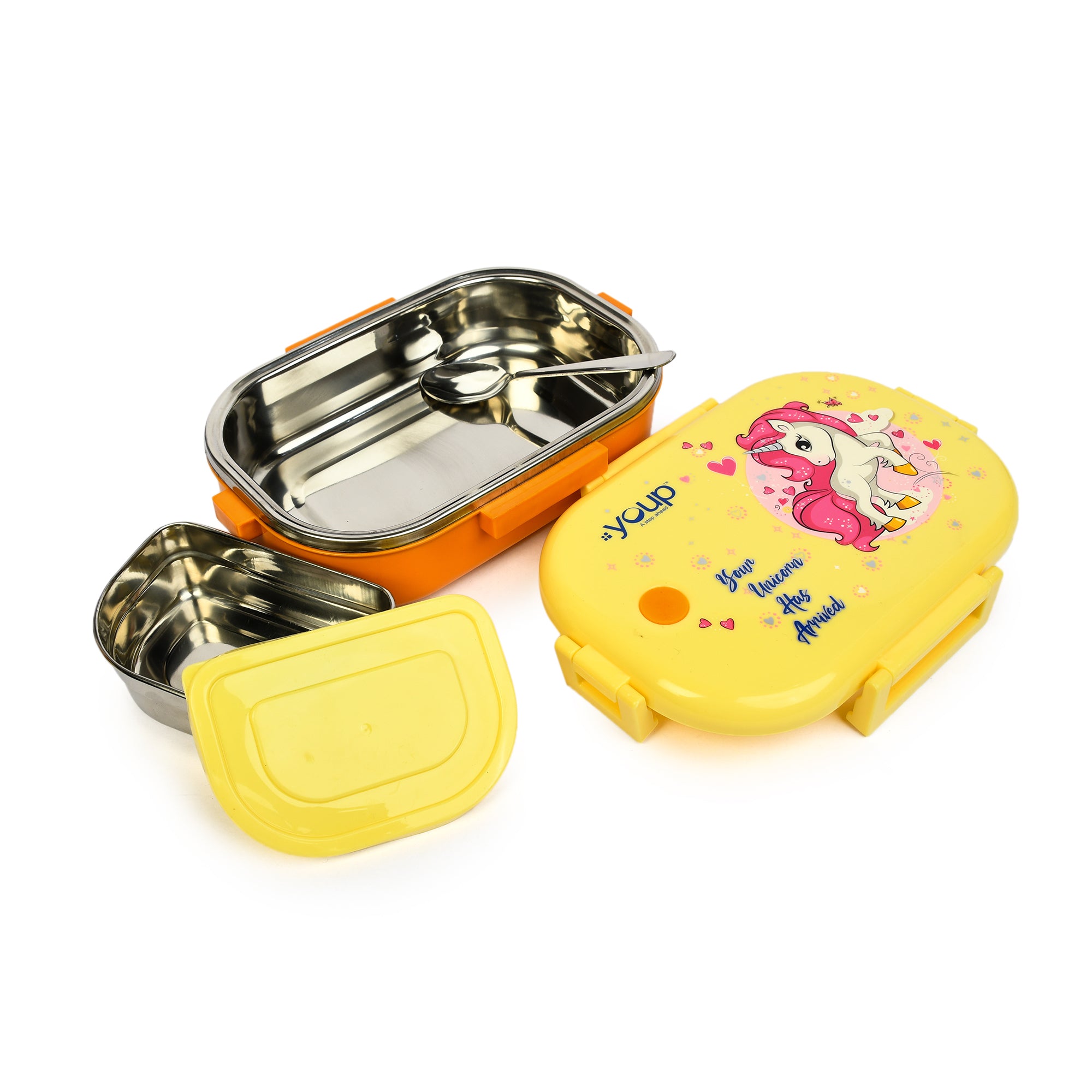 Stainless Steel Unicorn Theme Kids Lunch Box Break Time 700 Ml