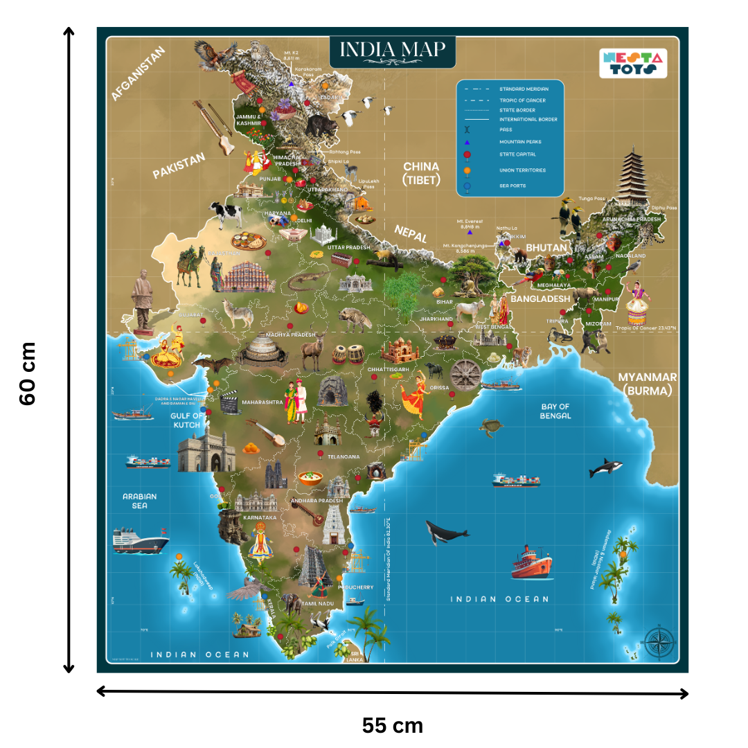 India Map Puzzle for Kids - 64 Pcs