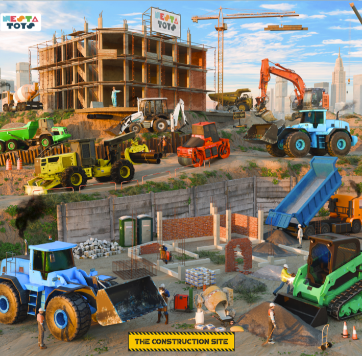 Construction Site Puzzle for Kids - 64 Pcs