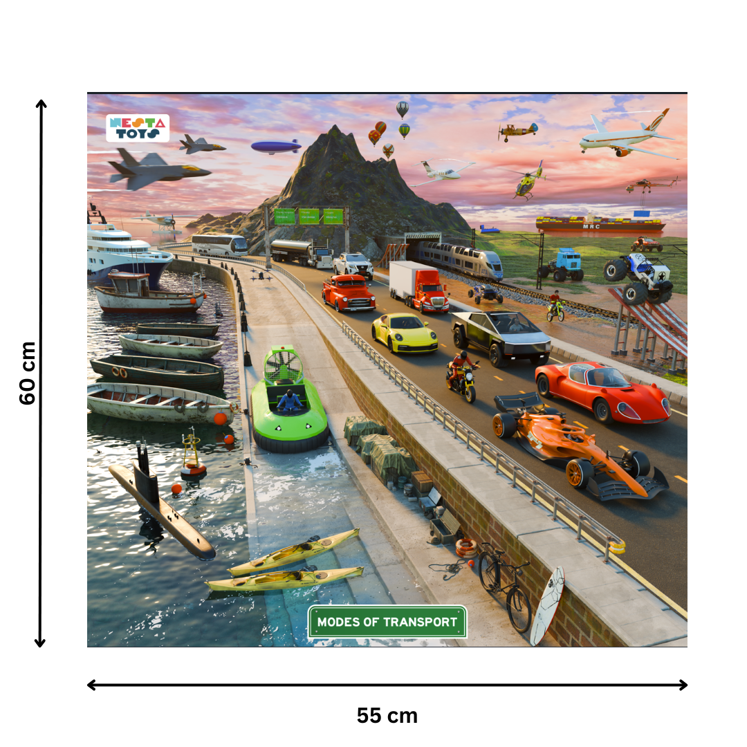 Modes of Transport Puzzle for Kids - 64 Pcs