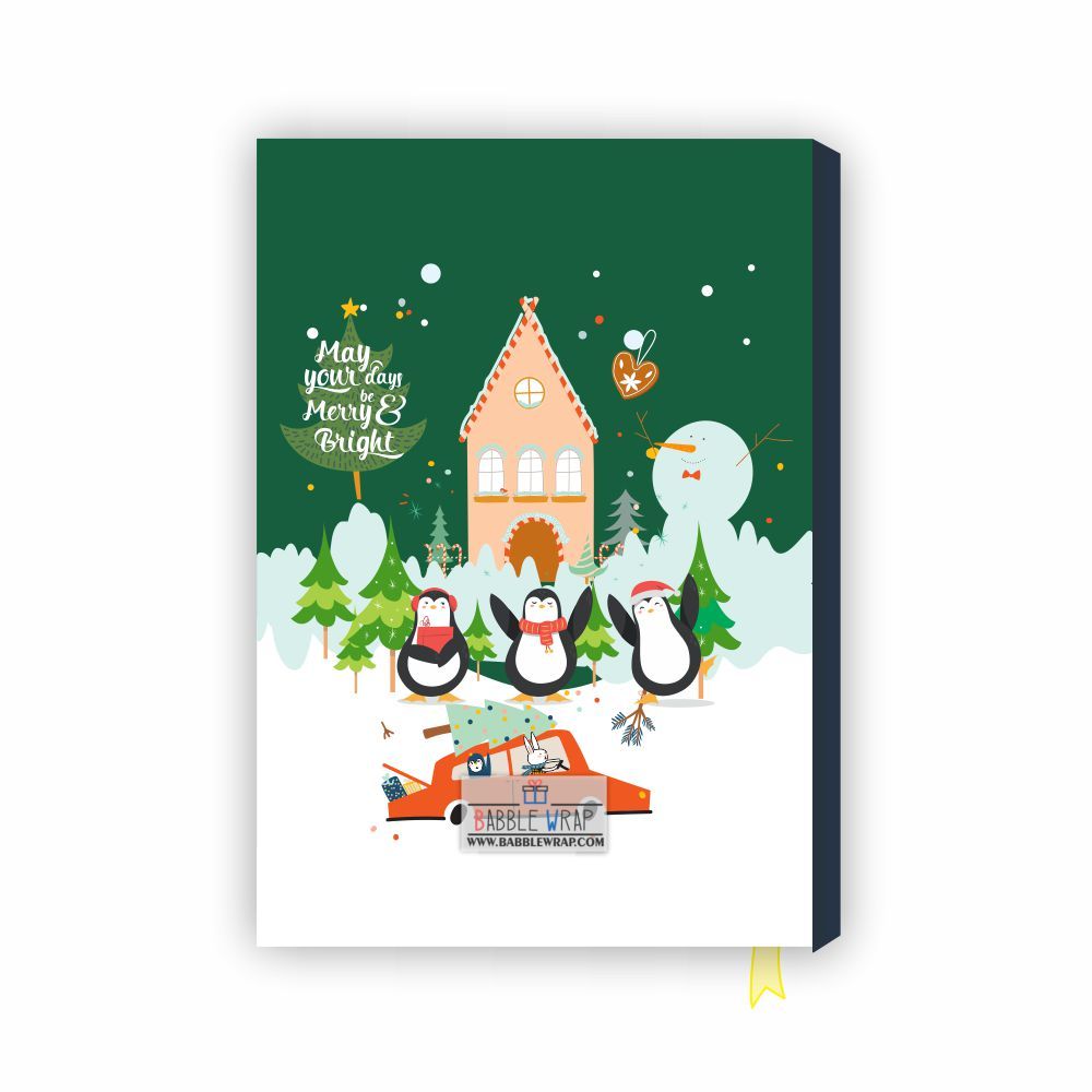 Hard Cover Diary - Green Christmas
