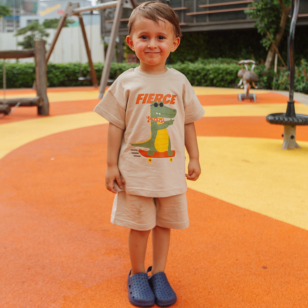 Cleo the Crocodile French Terry Tee & Shorts Co-ord Set