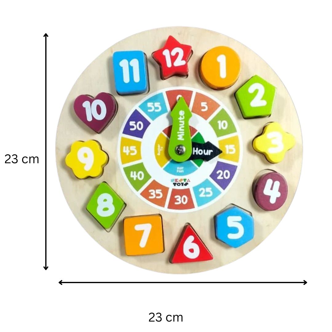 Wooden Shape Sorting Clock – Educational Toy for Kids