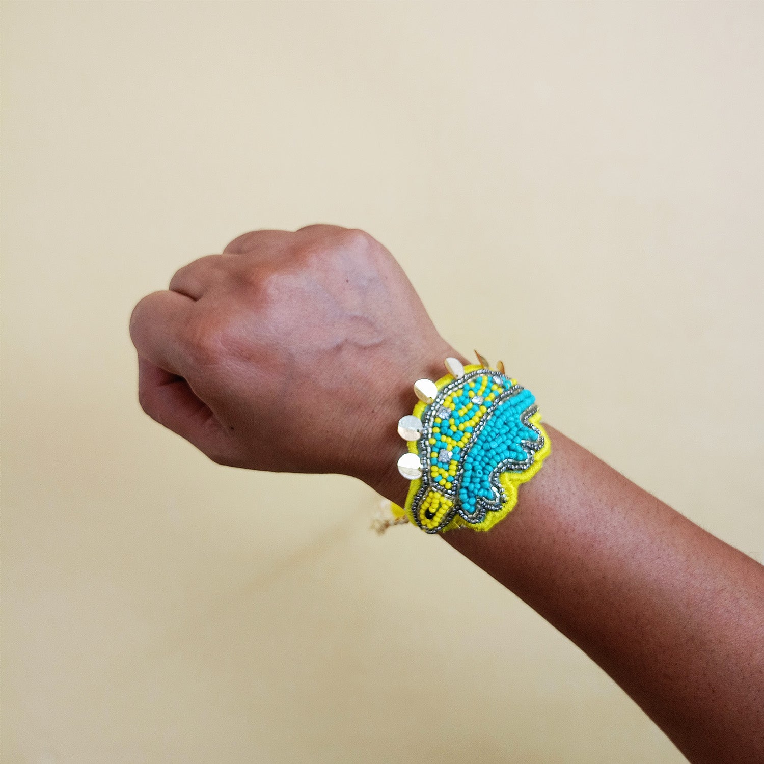 Dinosaur Beaded Rakhi - Converts To Brooch