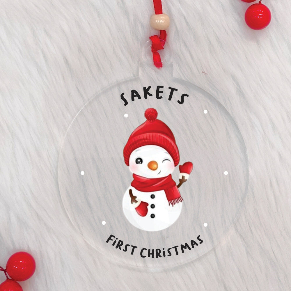 Frosted Snowman Ornament