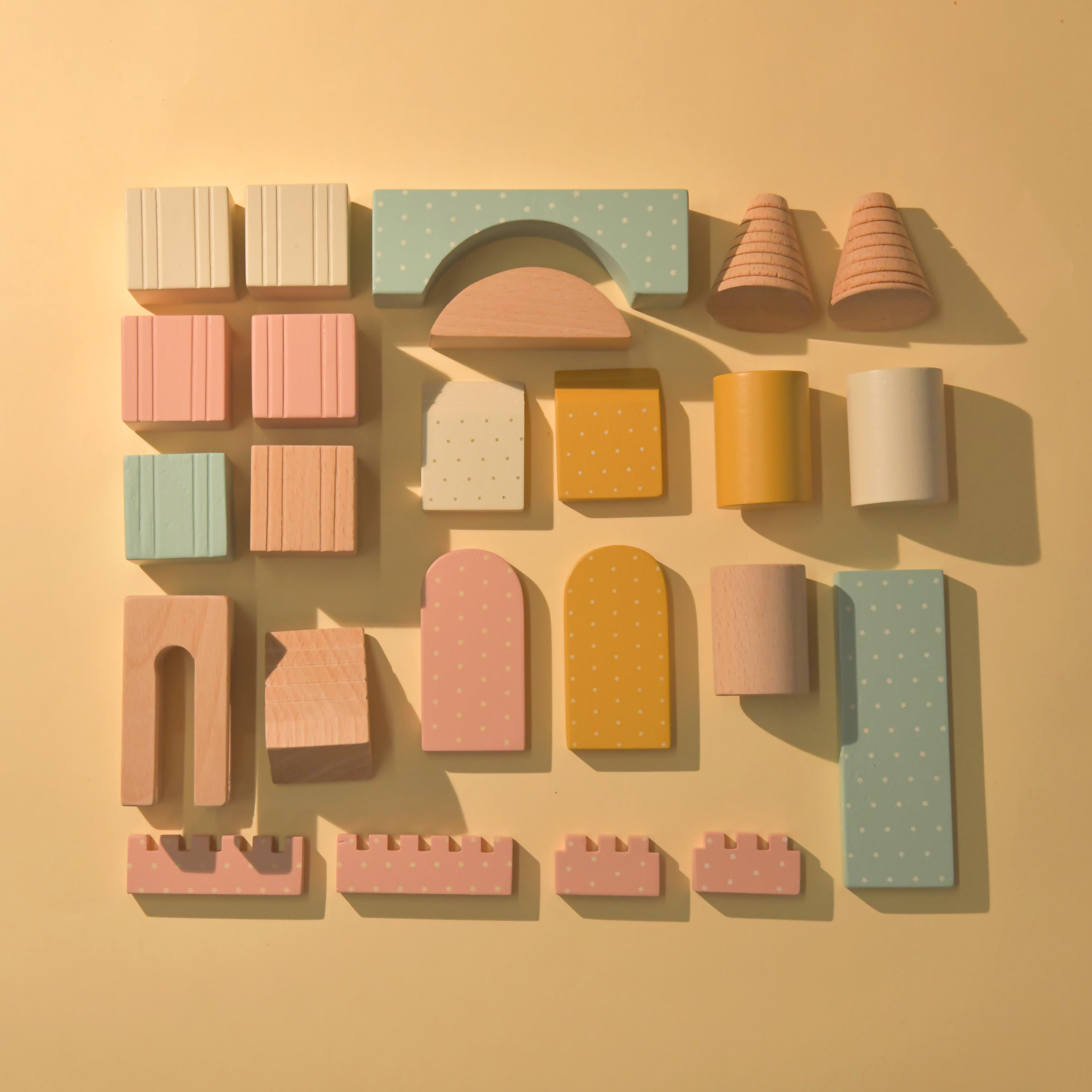 The Builder Wooden Toy ( 1 Years + ) Imagination and Creativity(24 Blocks)(Mini pack)