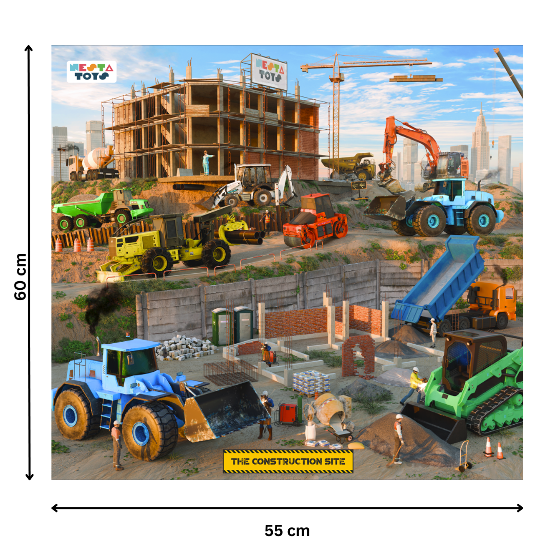 Construction Site Puzzle for Kids - 64 Pcs