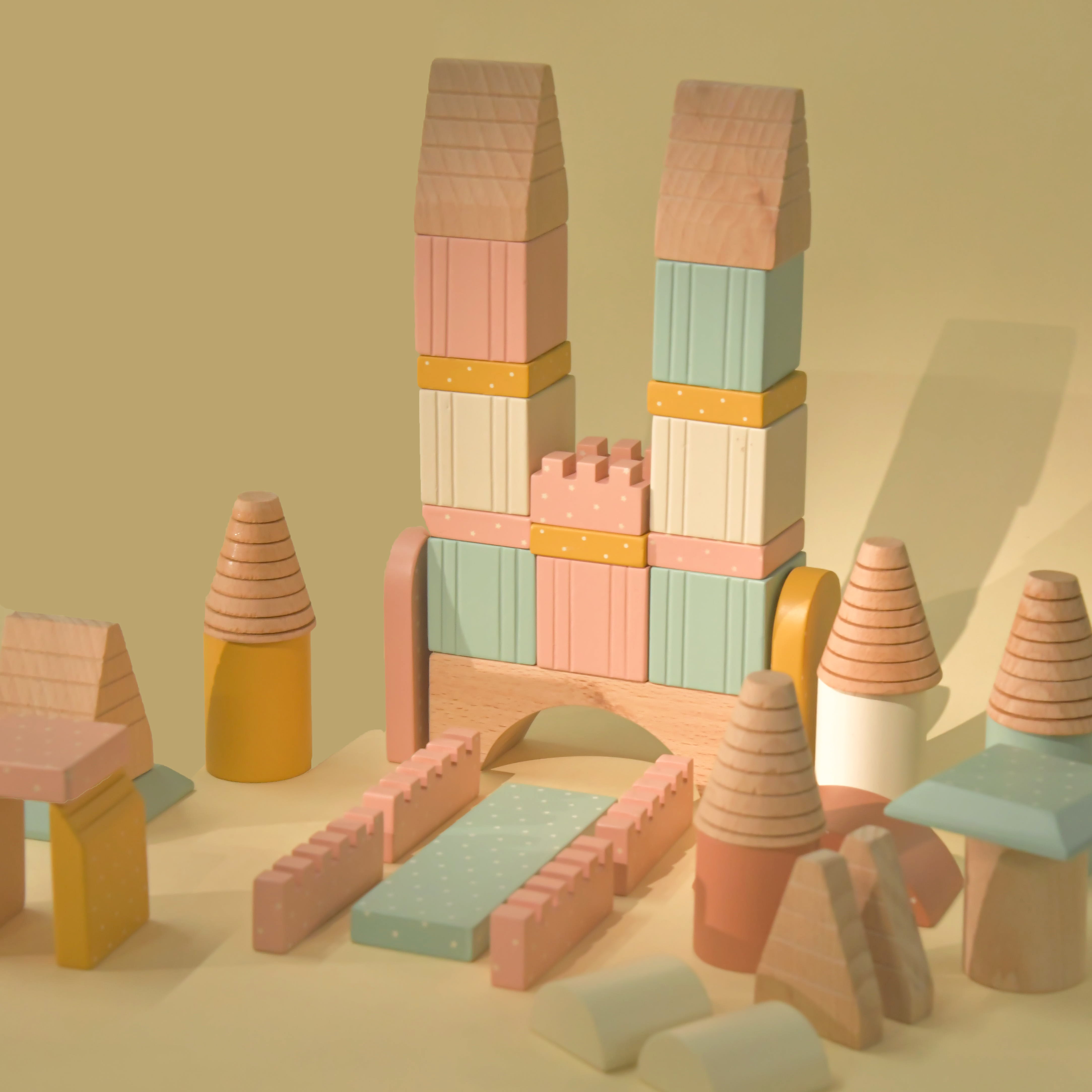 The Builder Wooden Toy 45 blocks ( 1 Years + ) Imagination and Creativity (Large)