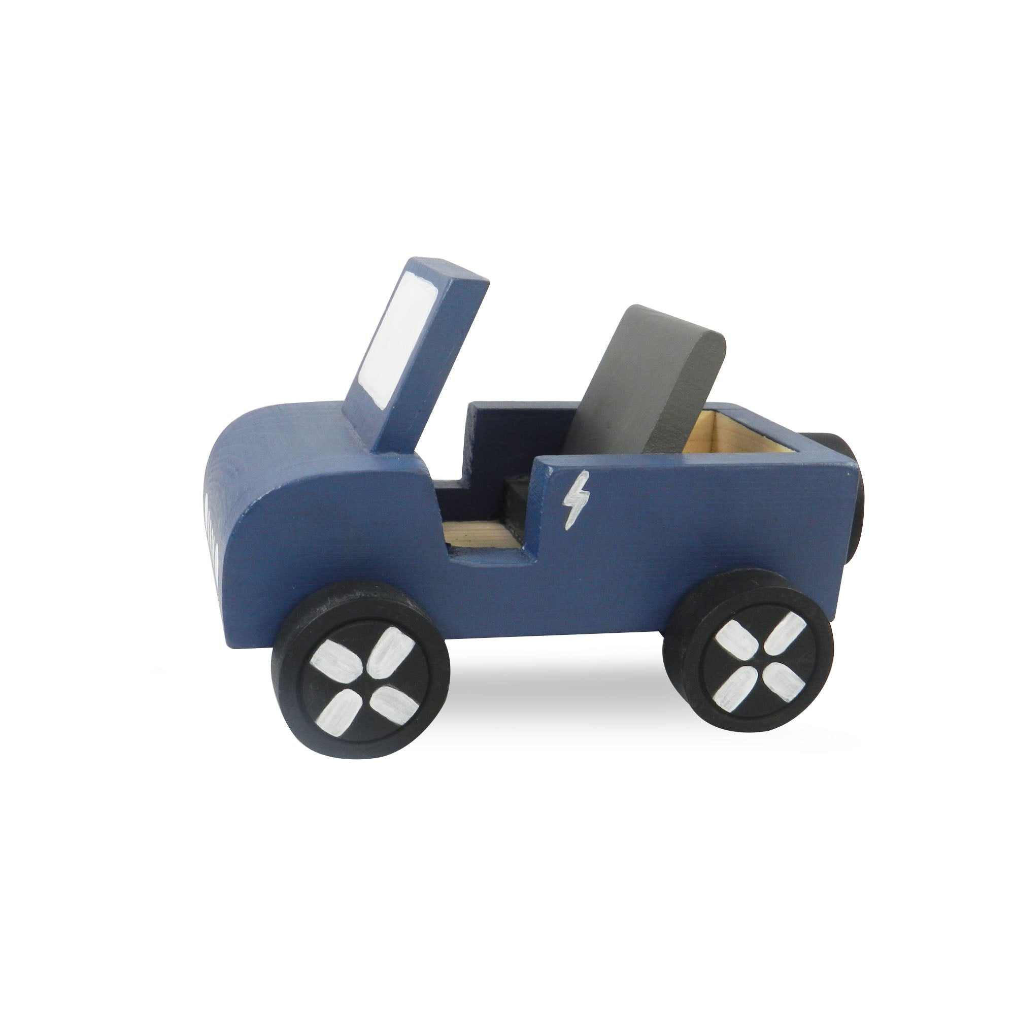Wooden EV Jeep with Artificial wooden electirc charger