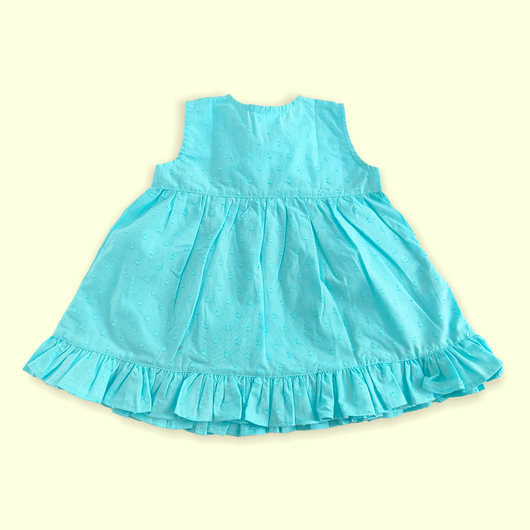 Embroidered Turquoise Blue Wrap Dress - Bug In My Pocket