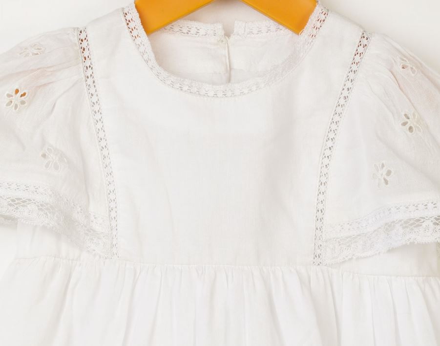 Embroidered Dress - White