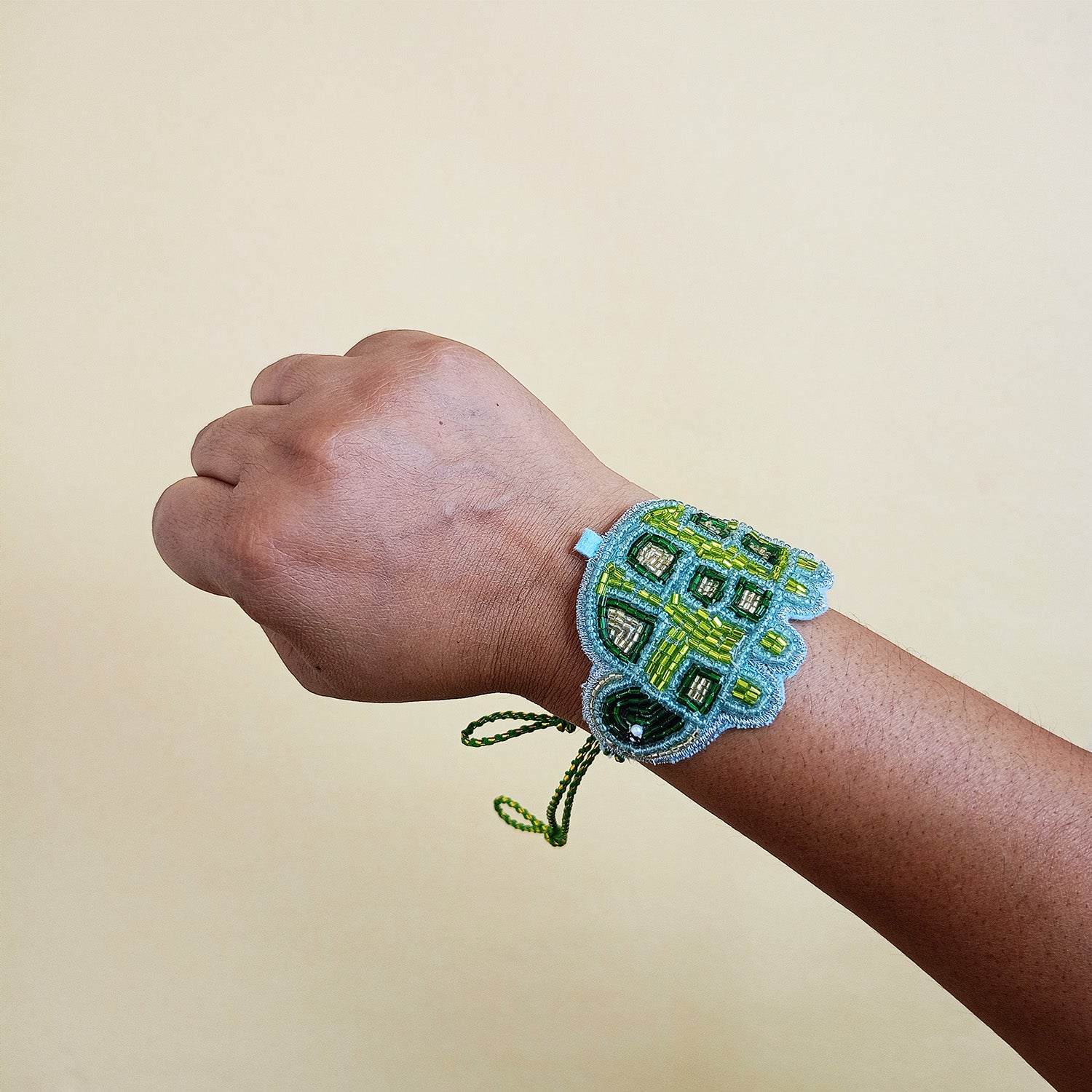 Turtle Beaded Rakhi - Converts To Key Charm