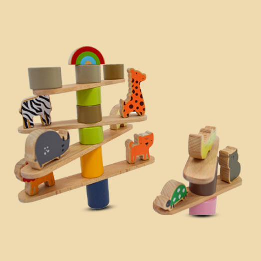 Wodden Zoo Tower | Balancing Activities Toy | Great Gift for Kids and Toddlers | Wooden animal stacking Toys