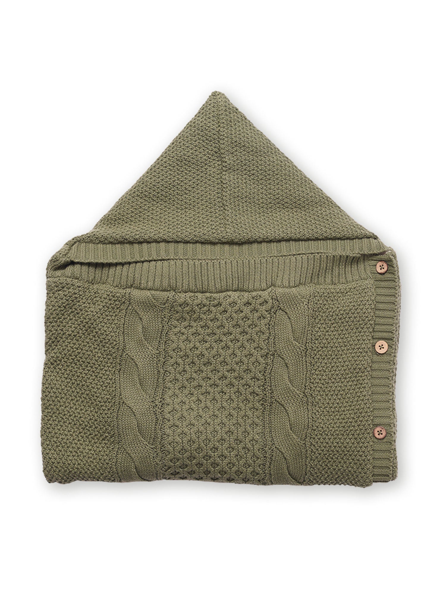 Wintergreen - Organic Cotton Green Cocoon Blanket for Babies - Totdot