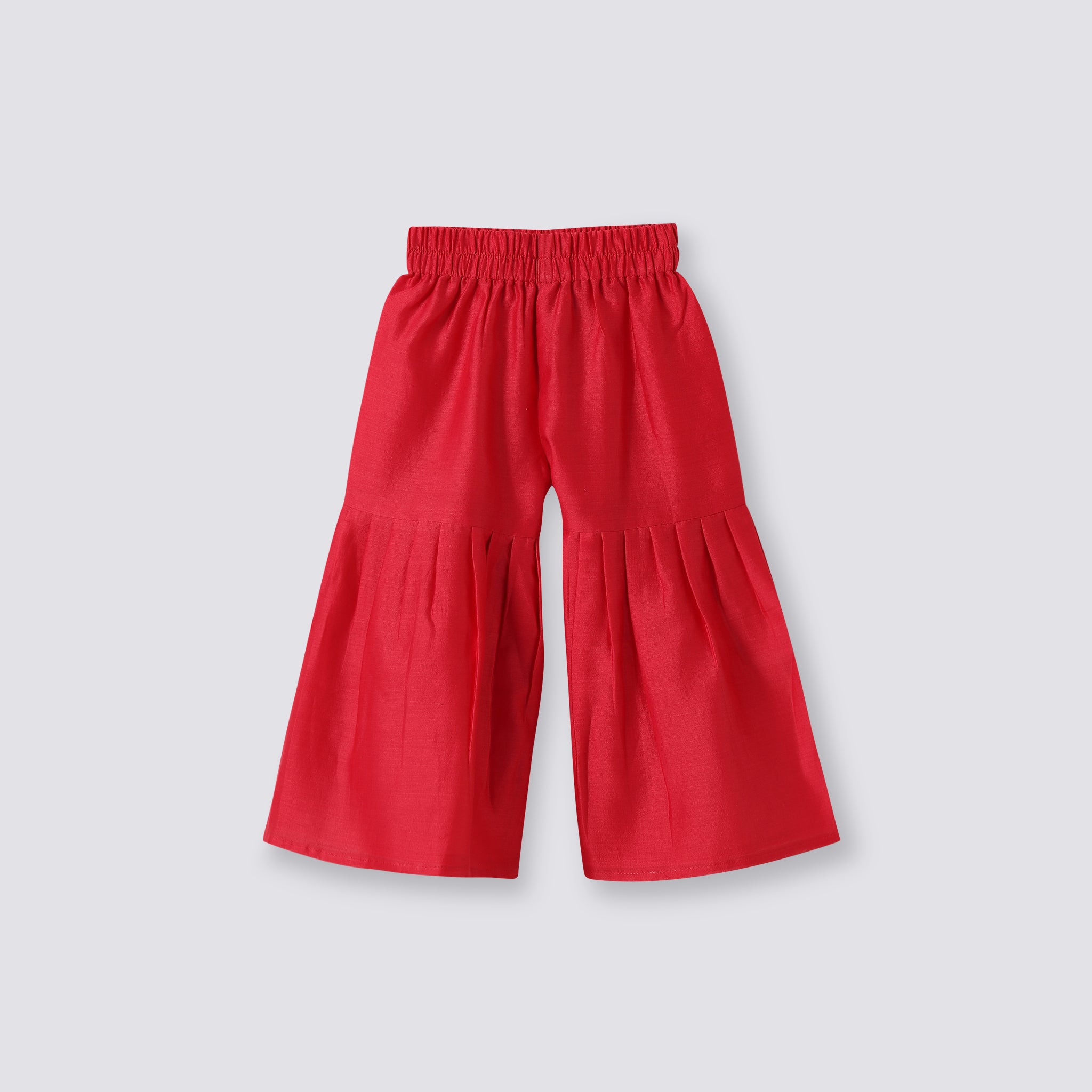 Chanderi Sharara Set - Poppy Fields (Ruby)